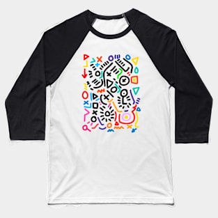 Graffiti Doodles Symbols Art Baseball T-Shirt